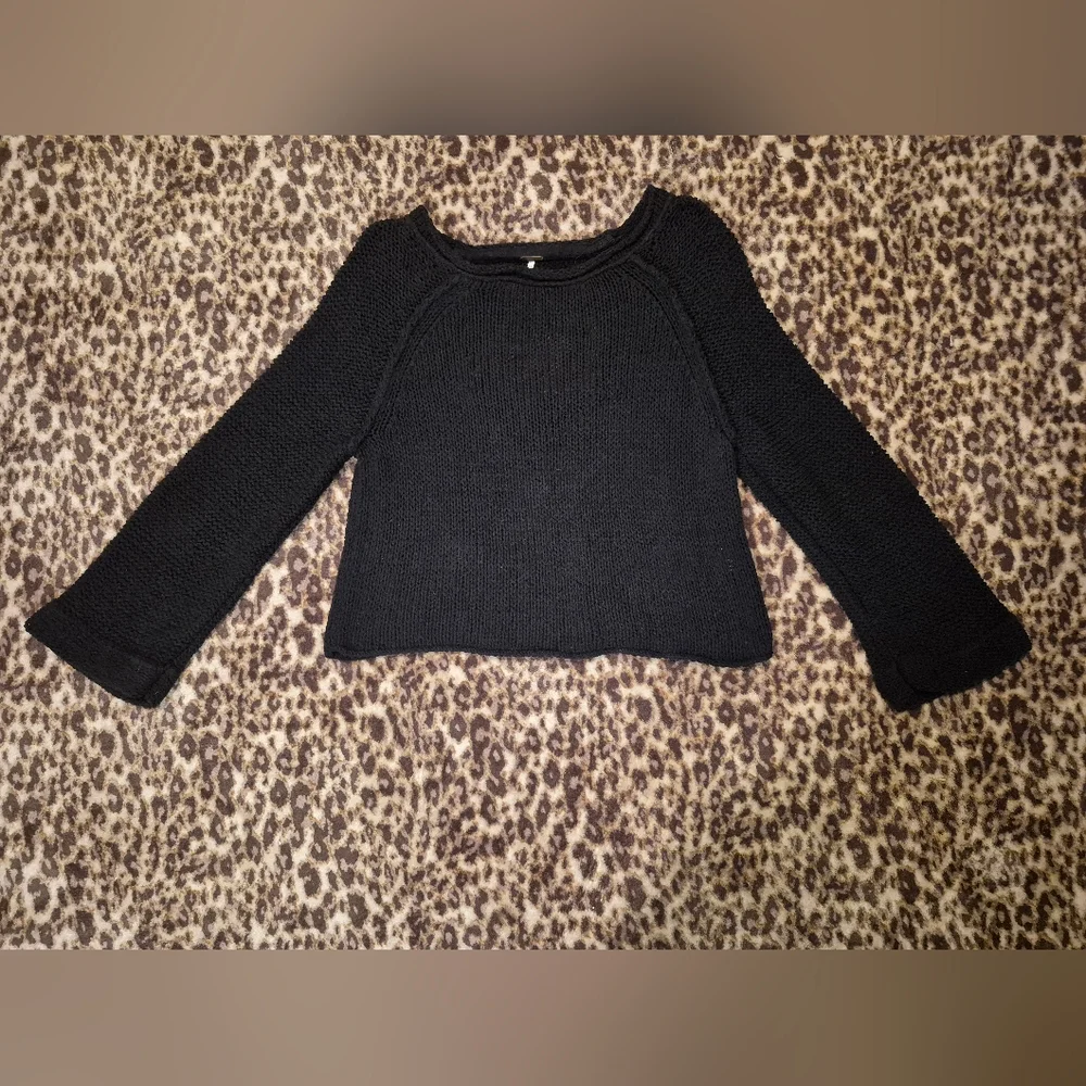 Free People Endless Stories Black Open-Back Sweater S - Picture 4 of 12